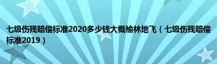 七级伤残赔偿标准2020多少钱大概榆林地飞（七级伤残赔偿标准2019）