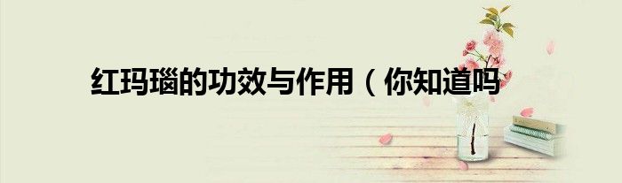 红玛瑙的功效与作用(你知道吗