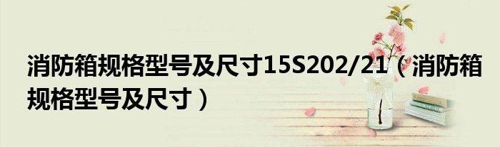 消防箱规格型号及尺寸15S202/21(消防箱规格型号及尺寸)