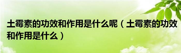 土霉素的功效和作用是什么呢(土霉素的功效和作用是什么)