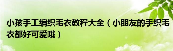 小孩手工编织毛衣教程大全(小朋友的手织毛衣都好可爱哦)