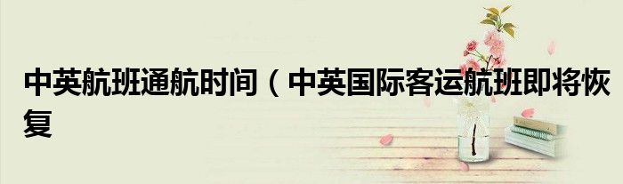 中英航班通航时间(中英国际客运航班即将恢复