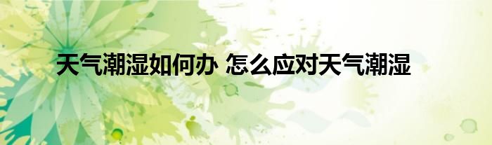 天气潮湿如何办 怎么应对天气潮湿