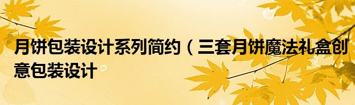月饼包装设计系列简约(三套月饼魔法礼盒创意包装设计