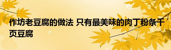 作坊老豆腐的做法 只有最美味的肉丁粉条千页豆腐