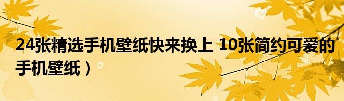 24张精选手机壁纸快来换上 10张简约可爱的手机壁纸)