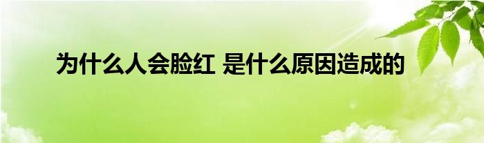 为什么人会脸红 是什么原因造成的