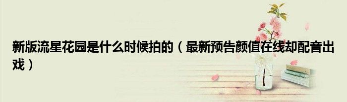 新版流星花园是什么时候拍的(最新预告颜值在线却配音出戏)