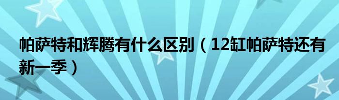 帕萨特和辉腾有什么区别(12缸帕萨特还有新一季)