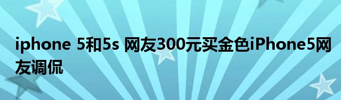 iphone 5和5s 网友300元买金色iPhone5网友调侃
