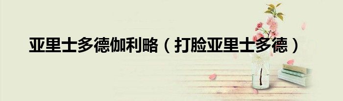 亚里士多德伽利略(打脸亚里士多德)