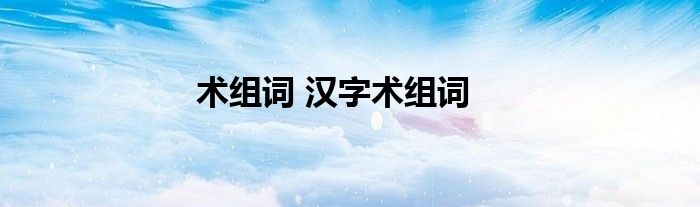 术组词 汉字术组词