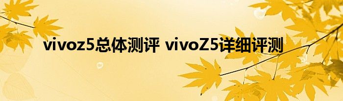 vivoz5总体测评 vivoZ5详细评测
