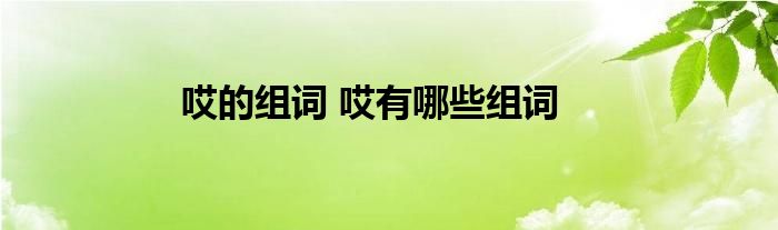 哎的组词 哎有哪些组词