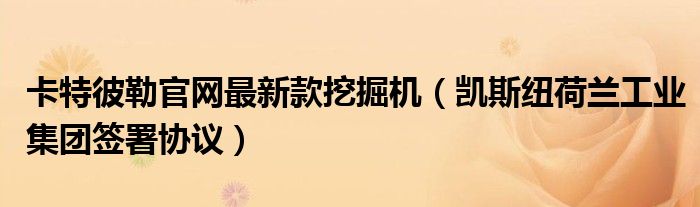 卡特彼勒官网最新款挖掘机(凯斯纽荷兰工业集团签署协议)