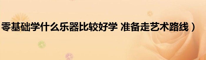 零基础学什么乐器比较好学 准备走艺术路线)