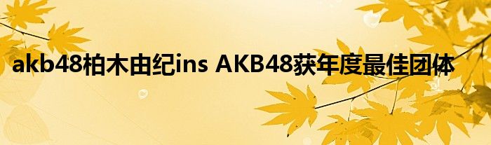 akb48柏木由纪ins AKB48获年度最佳团体