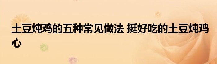 土豆炖鸡的五种常见做法 挺好吃的土豆炖鸡心