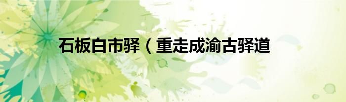 石板白市驿(重走成渝古驿道