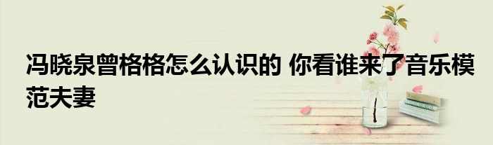 冯晓泉曾格格怎么认识的 你看谁来了音乐模范夫妻