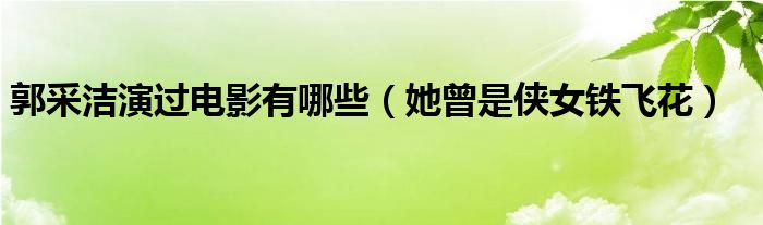 郭采洁演过电影有哪些(她曾是侠女铁飞花)