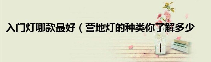 入门灯哪款最好(营地灯的种类你了解多少