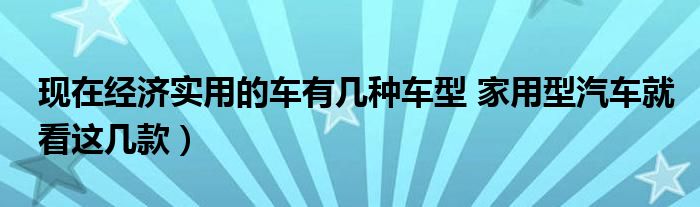现在经济实用的车有几种车型 家用型汽车就看这几款)