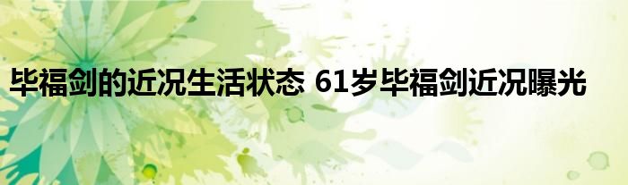 毕福剑的近况生活状态 61岁毕福剑近况曝光