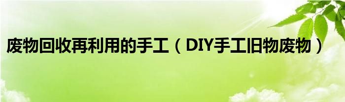 废物回收再利用的手工(DIY手工旧物废物)