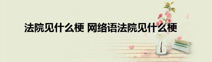 法院见什么梗 网络语法院见什么梗