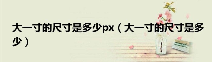 大一寸的尺寸是多少px(大一寸的尺寸是多少)
