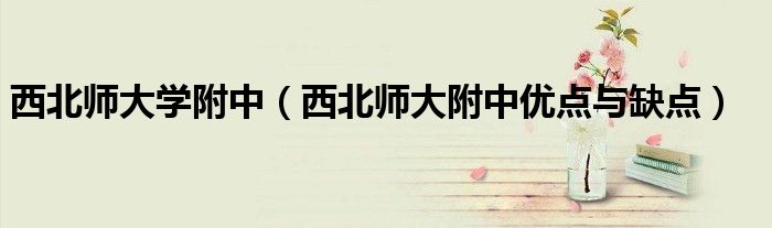 西北师大学附中(西北师大附中优点与缺点)