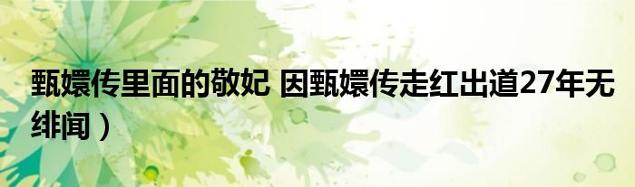 甄嬛传里面的敬妃 因甄嬛传走红出道27年无绯闻)