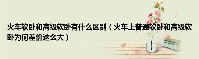 火车软卧和高级软卧有什么区别(火车上普通软卧和高级软卧为何差价这么大)