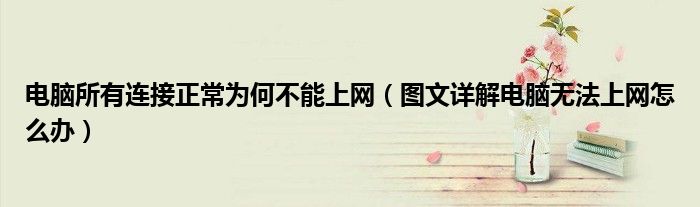 电脑所有连接正常为何不能上网(图文详解电脑无法上网怎么办)