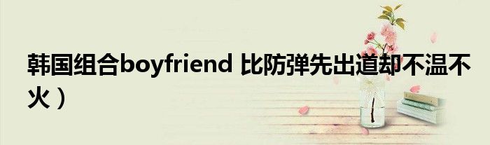 韩国组合boyfriend 比防弹先出道却不温不火)