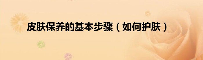 皮肤保养的基本步骤(如何护肤)