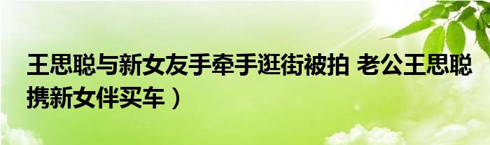 王思聪与新女友手牵手逛街被拍 老公王思聪携新女伴买车)