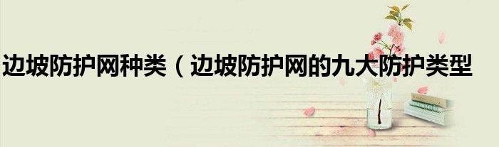 边坡防护网种类(边坡防护网的九大防护类型