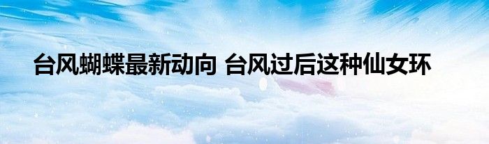 台风蝴蝶最新动向 台风过后这种仙女环