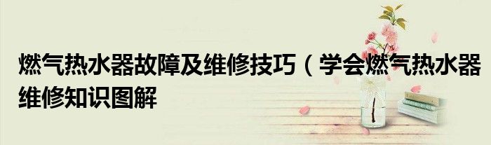 燃气热水器故障及维修技巧(学会燃气热水器维修知识图解
