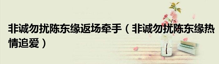 非诚勿扰陈东缘返场牵手(非诚勿扰陈东缘热情追爱)