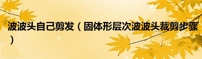 波波头自己剪发(固体形层次波波头裁剪步骤)