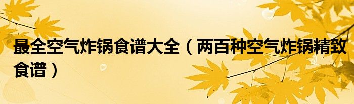 最全空气炸锅食谱大全(两百种空气炸锅精致食谱)