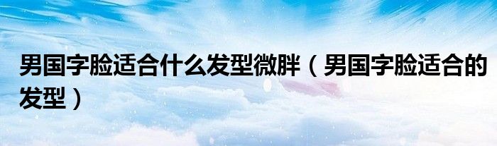 男国字脸适合什么发型微胖(男国字脸适合的发型)