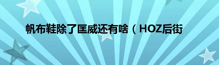 帆布鞋除了匡威还有啥(HOZ后街