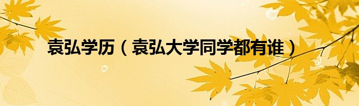 袁弘学历(袁弘大学同学都有谁)