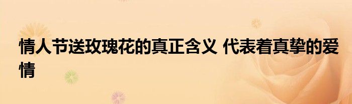 情人节送玫瑰花的真正含义 代表着真挚的爱情