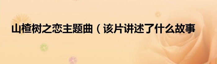 山楂树之恋主题曲(该片讲述了什么故事