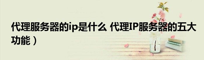 代理服务器的ip是什么 代理IP服务器的五大功能)